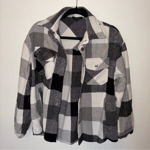 Women’s Plaid Jacket - Black and White